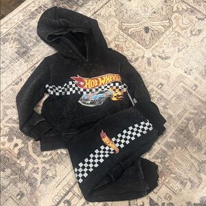 Hot Wheels Black Kids Hoodie and Pants Set
